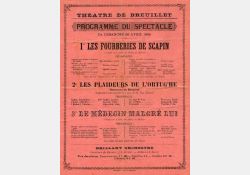 Affiche théâtre, 1895 - “Les plaideurs de l'Ortug'he” en première partie du “Médecin malgré lui” / Visuel : D.R.
