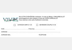 Visuel : D.R. Bulletin d'adhésion