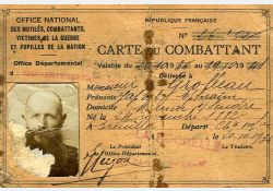 Carte de combattant, 1936 / Visuel : D.R.