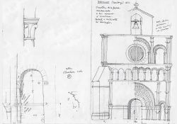 Croquis de l'église de Breuillet par Pierre Colas - 03 / Visuel : D.R.