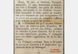 Délits - La Seudre, 10 juin 1894 / Visuel : D.R.