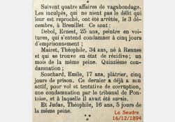 Délits - La Seudre, 16 décembre 1894 / Visuel : D.R.