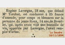 Délits - La Seudre, 18 novembre 1894 / Visuel : D.R.