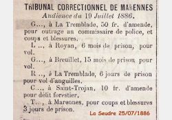 Délits - La Seudre, 25 juillet 1886 / Visuel : D.R.