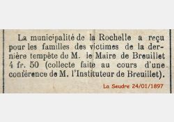 Don après une tempête en 1897 à La Rochelle - La Seudre, 24 janvier 1897 / Visuel : D.R.