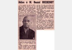 La disparition de Daniel Michenot dans la presse - Adieu à M. Daniel Michenot / Visuel : D.R.