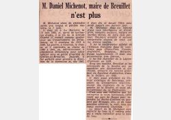 La disparition de Daniel Michenot dans la presse - Sud Ouest - M. Daniel Michenot, maire de Breuillet n'est plus / Visuel : D.R.