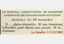 La Seudre, 11 décembre 1881 / Visuel : D.R.