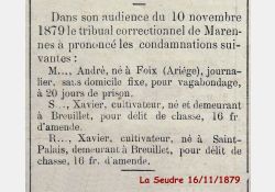 La Seudre, 16 novembre 1879 / Visuel : D.R.