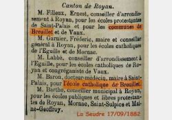 La Seudre, 17 septembre 1882 - Délégués cantonaux - 03 / Visuel : D.R.