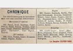 La Seudre, 22 mai 1892 - Élections municipales / Visuel : D.R.