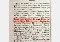 La Seudre, 6 février 1881 - Élections municipales / Visuel : D.R.