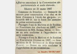 La Seudre, 9 mai 1897 - Affaires soumises à la Commission départementale et suite donnée / Visuel : D.R.