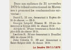 La Seudre, 9 novembre 1879 / Visuel : D.R.