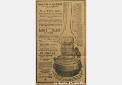 La Seudre - Publicité pour lampe à pétrole, 1893 / Visuel : D.R.