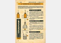 Livre de sciences, écoles rurales de garçons et de filles - Classe de fin d'études - 1961 - Extrait - La température / Visuel : D.R.