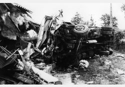 Maison détruite par un accident de camion - 02 / Photo : Serge Roy
