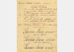 Page d'un cahier d'écolier, cours d'instruction civique, 1895 / Visuel : D.R.