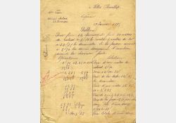 Page d'un cahier d'écolier, exercice de calcul, 1895 / Visuel : D.R.