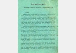 Recommandations aux élèves, 1895 / Visuel : D.R.