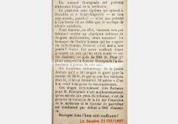 Un soigneur condamné à Breuillet en 1897 - La Seudre, 21 février 1897 / Visuel : D.R.
